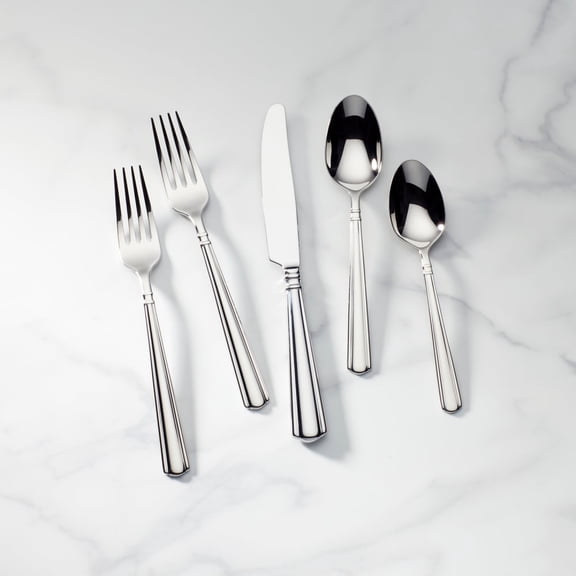 Lenox Amber Hill 65-Piece Flatware Set, Metallic