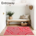 thumbnail image 3 of ODIKA 5'x7' Machine Washable Non-Slip Area Rug, Cane Stripe Cheerful Duo Sweet Holiday Accent High Traffic Rug with Pad, Red, 630164, 3 of 8