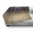 thumbnail image 3 of Rain Soft Flannel Fleece Throw Blanket, Close up Rain Drops on Glass Natural Sprays Sphere Contrasting Colors Picture, Cozy Plush for Indoor and Outdoor Use, 50" x 70", Blue Tan Brown, by Ambesonne, 3 of 6