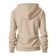 thumbnail image 3 of Womens Full Zip Hoodies, Fall Coats for Women Fashion Loose Fit Solid Color Long Sleeve Pullover Sweatshirts with Pockets, 3 of 6
