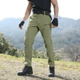 thumbnail image 2 of Men's Tactical Soft Shell Cargo Pants Wind Water Resistant Multi Zipper Pockets Outdoor Hiking Mountain Work Pants,Army Green,M, 2 of 4