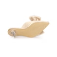 thumbnail image 5 of BLISSFUL STEP Women's Bow Pointed Toe Clear Stiletto Heel Slides Mules Champagne 10, 5 of 8