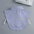thumbnail image 6 of LoudSung Fake Collar Stripe False Dickey Collar Matched Cuffs Sets Detachable Half Shirt Blouse Elegant for Women Girls, 6 of 7