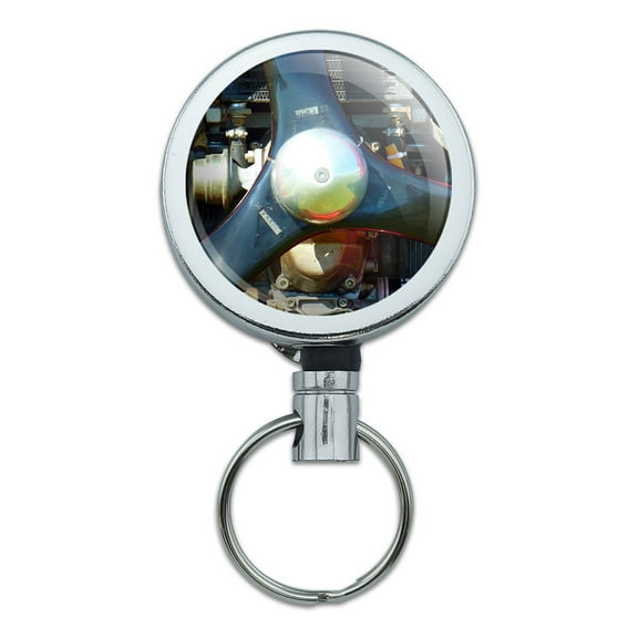 Aircraft Propeller Motor Plane Aviation Retractable Belt Clip Badge Key Holder