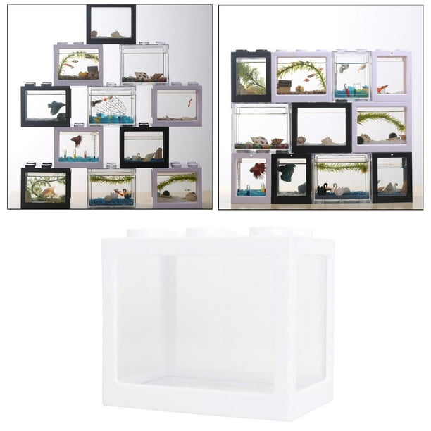 Acuario Pecera Mini Bloques De Construcción Caja De Decoración Para