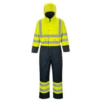 Portwest S485 Hi-Vis Contrast Coverall Yellow/Navy, Large