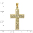 thumbnail image 4 of 14K Yellow Gold Textured Swirl Design Crucifix Charm - 36.9mm, 4 of 6