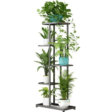 Plant Stand Indoor Outdoor, 5 Tier 6 Potted Metal Plant Shelf for Multiple Plants Pots, Corner Flower Stand Pot Holder for Patio Garden Corner Balcony Living Room