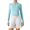 Light Blue, variant on G4Free Lightbreeze Women's UPF 50 Sun Shirts Long Sleeve Crop Workout Tops Thumbholes Mock Neck Quater Zip Tees Running