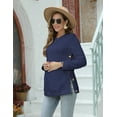 thumbnail image 4 of Yesfashion Women's Cable Knit Maternity Tops Round Neck Long Sleeve Pregnancy Nursing Pullover Sweatshirt Double Split with Buttons, 4 of 7