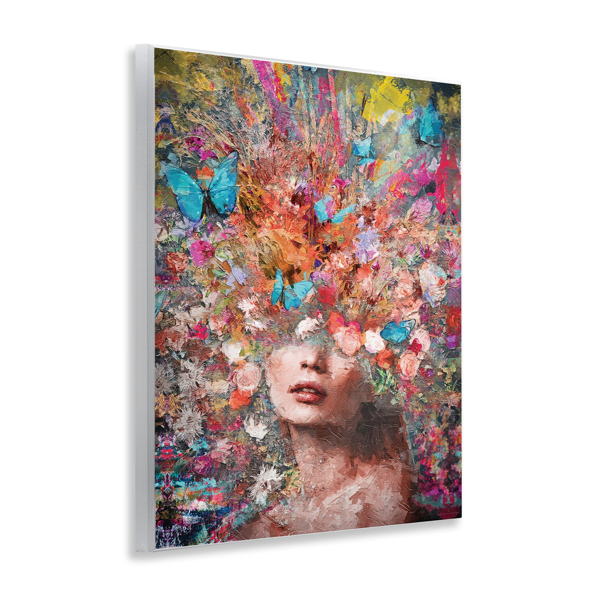 Stupell Industries Abstract Painterly Floral Face Animals Painting Unframed Art Print Wall Art, 11 x 14