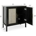 thumbnail image 3 of VOWNER Rattan Storage Cabinet, Buffet Cabinet Sideboard with Rattan Decorated Doors, Cupboard for Hallway, Entry, Living Room, 31.5" W x 15.75" D x 31.5" H (Wood Color), 3 of 16