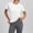 c01White, variant on Women's Workout Tops Crewneck Short Sleeve T-Shirt Relaxed Fit Casual Yoga Shirts Breathable Athletic Waist Length Tees Green XXL