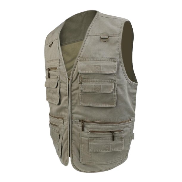 Chaleco de la pesca Chaqueta Casual de Fotógrafo de Pesca con Múltiples Bolsillos para Hombre - 3XL 3XL Magideal Chaleco de la pesca