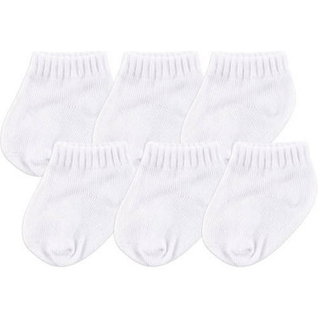 No Show White Baby Socks, 6pk (Baby Boy or Baby Girl (Best No Show Socks For Booties)