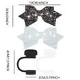 thumbnail image 3 of 2 Pcs Silicone Straw Cover For Cup, 2Pcs Cute Glitter Bow Straw Toppers For Tumblers 30&40 Oz, Food Grade Silicone Straw Caps With Bowknot Decoration, White Straw Covers For, 3 of 3