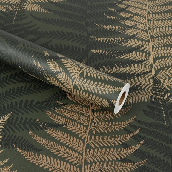 Abyssaly Leaves Peel and Stick Wallpaper, 17.3" x 118.1" Green Self-Adhesive Removable Contact Paper, Vinyl for Home Decor