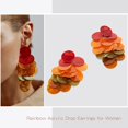 thumbnail image 3 of HAHDAXIA Rainbow Acrylic Drop Earrings for Women Statement Round Clusters Dangle Earrings Colorful Sunmmer Earrings for Beach, 3 of 6