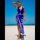 thumbnail image 5 of Traje de Baño de una Pieza con Falda Envolvente, Pareo, Estampado Floral, Escote en V Pronunciado para Mujer. Azul M, 5 of 7