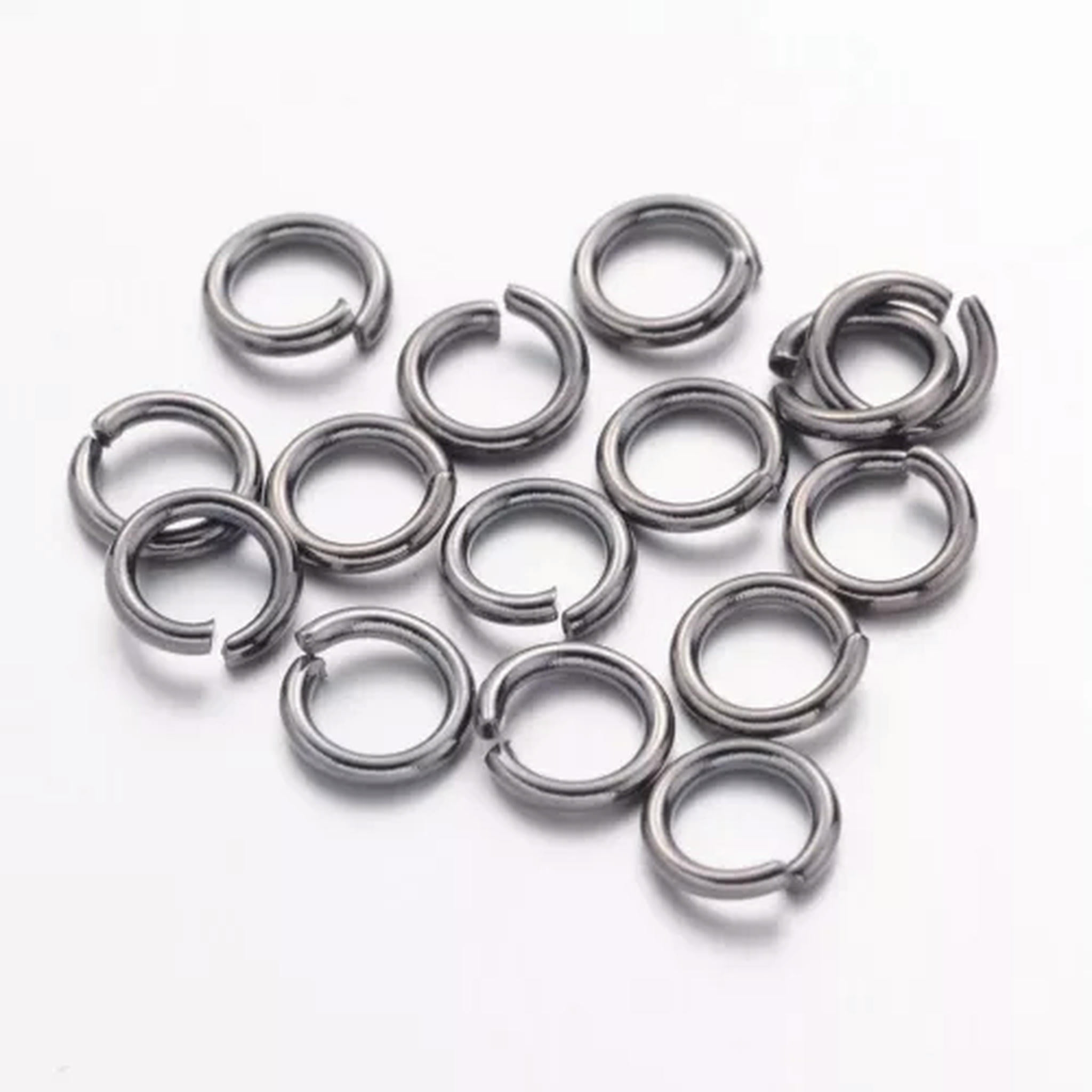 EOEMY 500G Strong Brass Open Jump Rings Unsoldered Loop Findings 6 Colors Pick 4~10mm-Gunmetal-7X1mm
