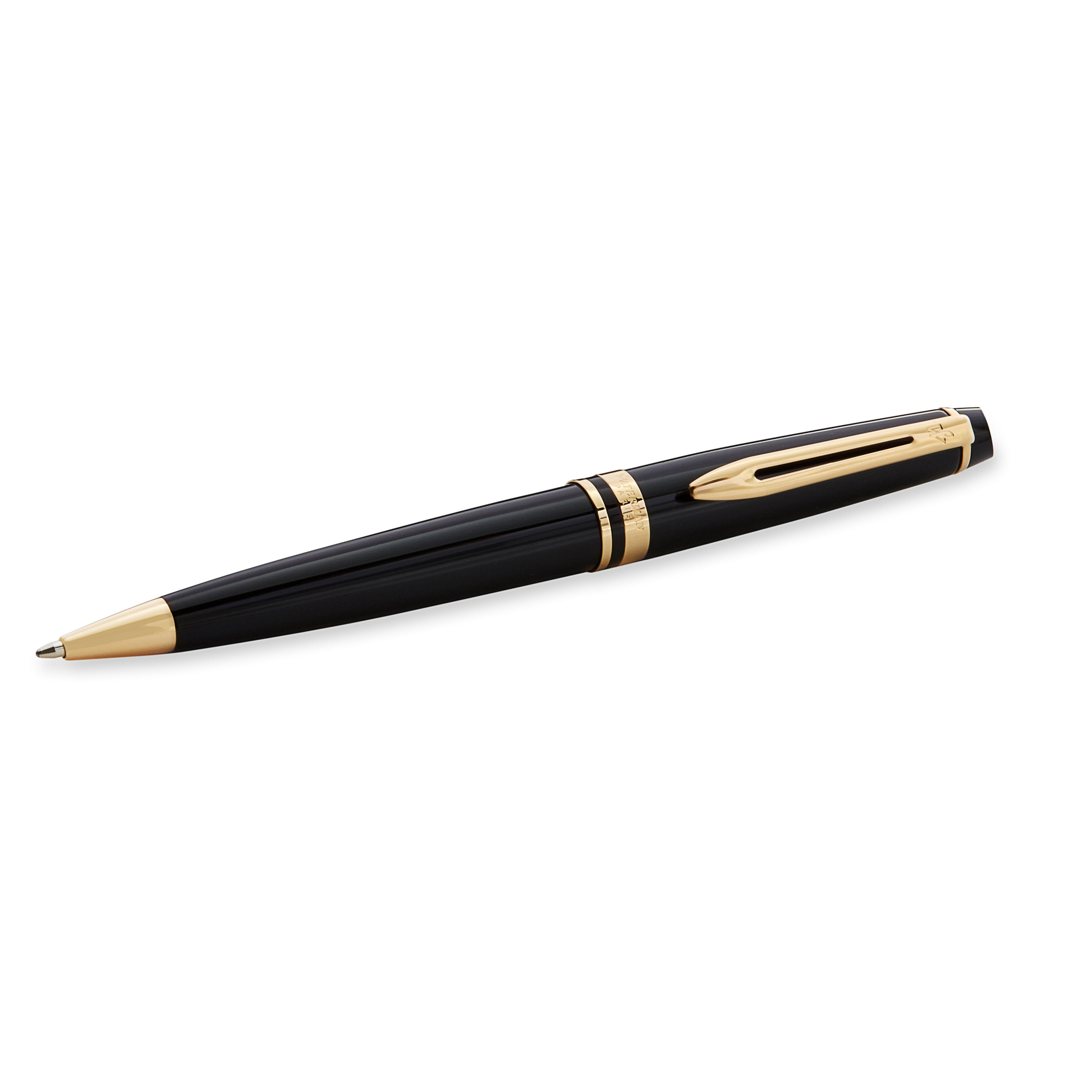 Waterman Expert II Black Lacquer Gold Trim Rollerball Pen 