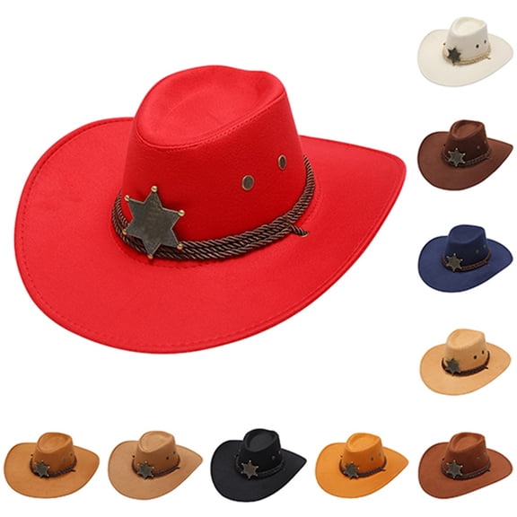 Womens Cowboy Hat - Western Cowboy Hat For Men Women Vintage Style With Star Buckle Decoration Perfect,Coffee,One Size
