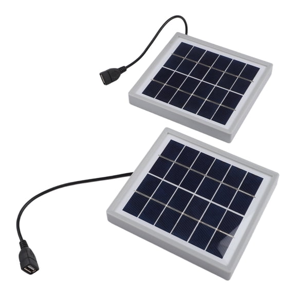 Mosiee 2 Portable Solar Panels with Brackets 5W, Usb Suitable for Outdoor Charging White
