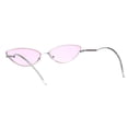 thumbnail image 4 of Womens Mod Goth Metal Rim Cat Eye Oval Retro Vintage Style Sunglasses Silver Pink, 4 of 4