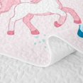 thumbnail image 5 of Erosebridal Cartoon Unicorn Twin Quilt Set for Girls, Constellation Star Moon Twin Coverlet Set, 2pcs, 5 of 7