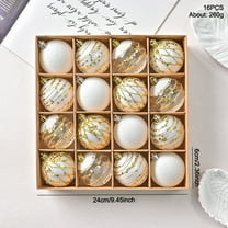 CuiLiyq 16 PCS Christmas Ball Ornaments, 2.4" Shatterproof Plastic Large Christmas Tree Decoration, for Xmas Party Wedding Holiday and Home Decor (White)