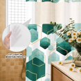 thumbnail image 3 of No Hook Shower Curtain, Turquoise Marble Shower Curtains for Bathroom with See Through Top Window, Gold White Geometric Hexagon Modern Waterproof & Washable Bath Curtain Stall 48"x72", 3 of 9