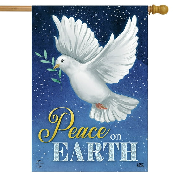 Briarwood Lane Peace on Earth Dove Christmas House Flag