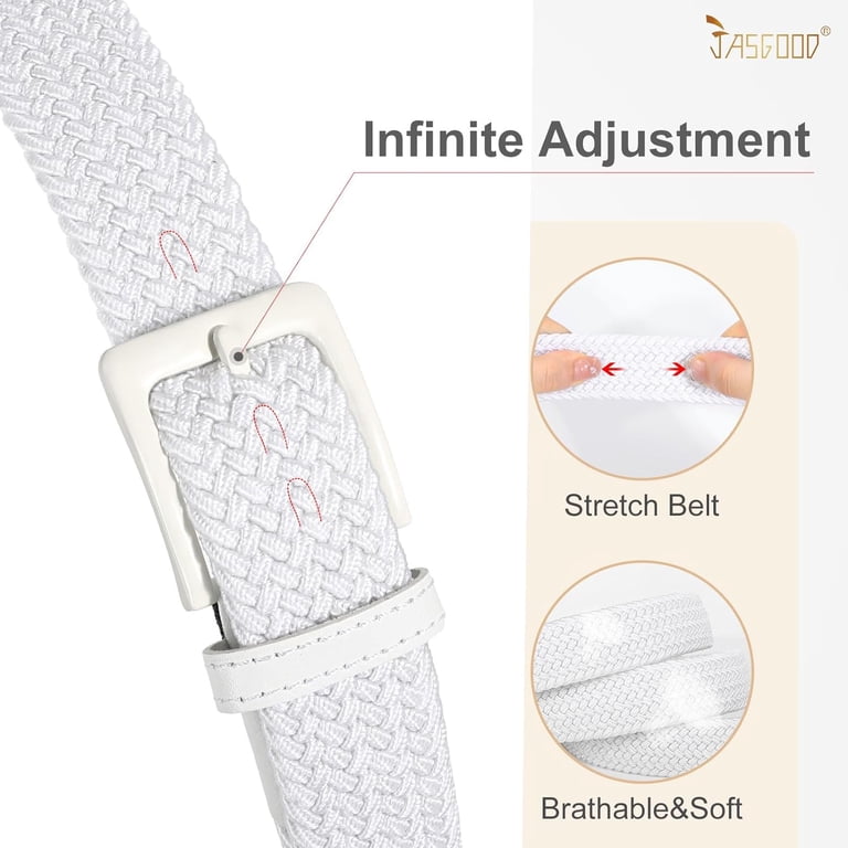 Women Braided Woven Elastic Stretch Belt Men Web Casual Belt 