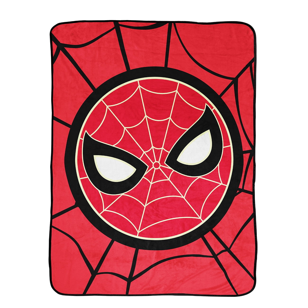 Spider-Man Web Head Glow In The Dark Kids Throw, 46 x 60, Microfiber, Red, Marvel