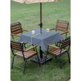 thumbnail image 4 of Outdoor Tablecloth with Umbrella Hole for Patio/Picnic/Party/Camping, Blue Pure Color Waterproof Table Cloth Square Cover Washable, Aesthetics Contemporary Luxury (54"x 54"), 4 of 8