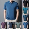 thumbnail image 5 of CENL Mens Summer Fashion Solid Color Short-sleeved T-shirt Ice Silk Breathable Shirt, 5 of 9