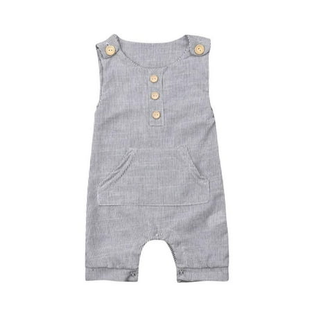 - Newborn Infant Baby Boy Girl Striped Sleeveless Romper Jumpsuit Shorts Playsuit Outfit
