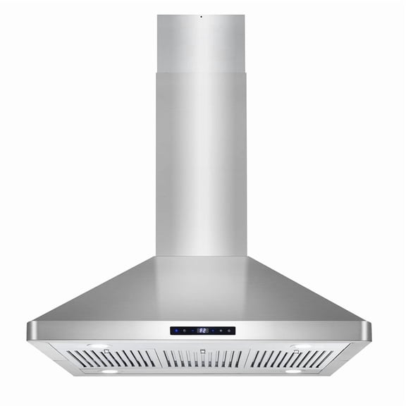 36 in. Lumin Collection Ducted Island Range Hood in Stainless Steel