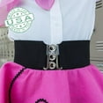 thumbnail image 4 of Hip Hop 50's Shop Child Elastic Cinch Belt 2.5" Wide Stretchy for Girls (Child Medium Black), 4 of 6