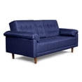 thumbnail image 3 of Sofá Cama Con Portavasos De Lino Azul Modelo Andros, 3 of 9