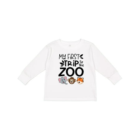 

Inktastic My First Trip to the Zoo Cute Animals Gift Toddler Boy or Toddler Girl Long Sleeve T-Shirt