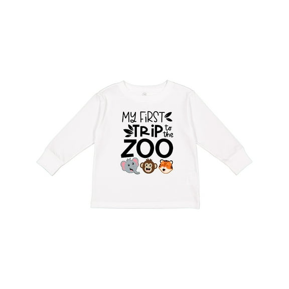 Inktastic My First Trip to the Zoo Cute Animals Boys or Girls Long Sleeve Toddler T-Shirt