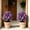 Purple, variant on Spring Artificial Pansy Flowers with Ground Spikes, 17.71 x 9.05 Inch Plastic Faux Flowers, Waterproof Outdoor Garden Stakes for Lawn and Garden Flowerbed Decoration Accent