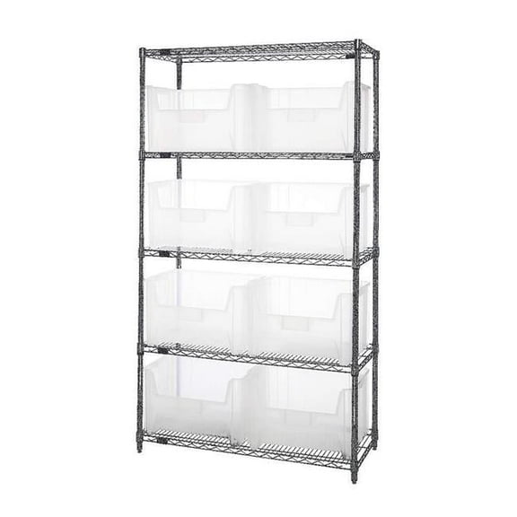 Wire Shelving Unit With 8 Clear Bins