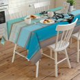 thumbnail image 4 of Nautical Anchor Rectangle Tablecloth, Retro Blue Brown Wooden Boards Farmhouse Waterproof & StainResistant Tablecloth, Washable Oil-proof Table Cover for Dining/Party/Wedding/Camping/Buffet 54x108 In, 4 of 9