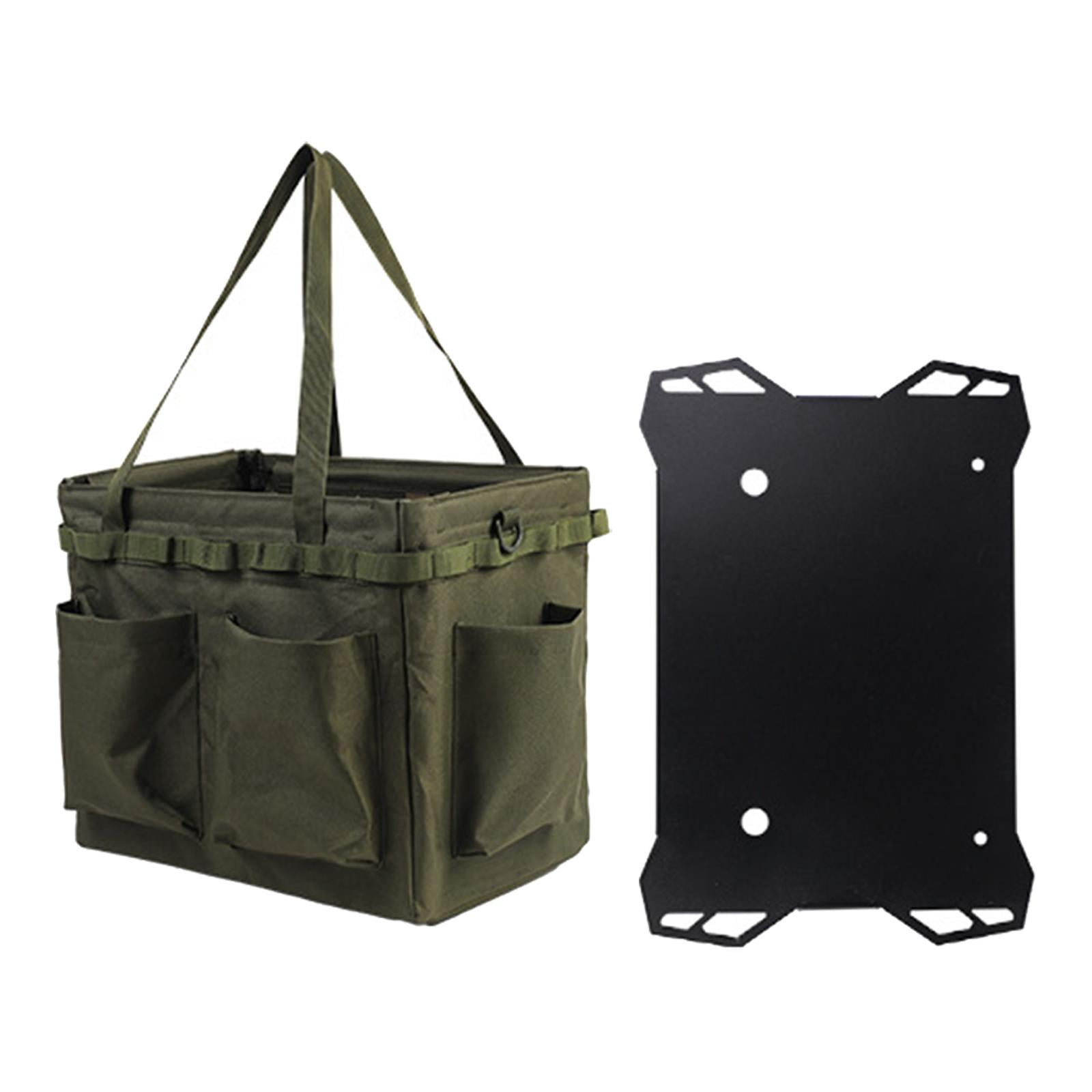 Colaxi Multifunctional Tool Bag Protector Case Waterproof Large Space Multi Partition Pockets Hardware Tool Bag Wide Mouth Tool Tote Green