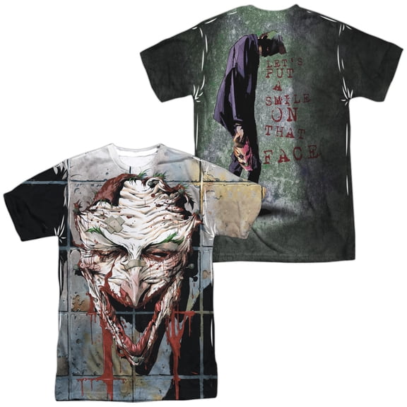 Batman Smile Unisex Adult Sublimated Costume T Shirt (Front/Back), 3X-Large Multicolor