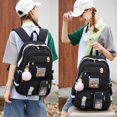 thumbnail image 2 of Mochila escolar LXYGD para portátil de 16 pulgadas, para viajes universitarios, color negro, 2 of 6