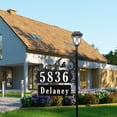 thumbnail image 5 of Address America USA Handcrafted, Double-Sided Reflective Boardwalk Address Sign With Name Rider And LED Solar Light - 47" Pole, 5 of 7