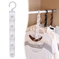 thumbnail image 3 of Space Saving Hangers, 5-Tier Clothes Hanger Hook, Vertical Hangers for Clothes, Closet Hangers Space Saver, Clothes Hanger Hook, Stackable Wardrobe Clothes Organizer, Hanger Storage Rack,White, 3 of 6
